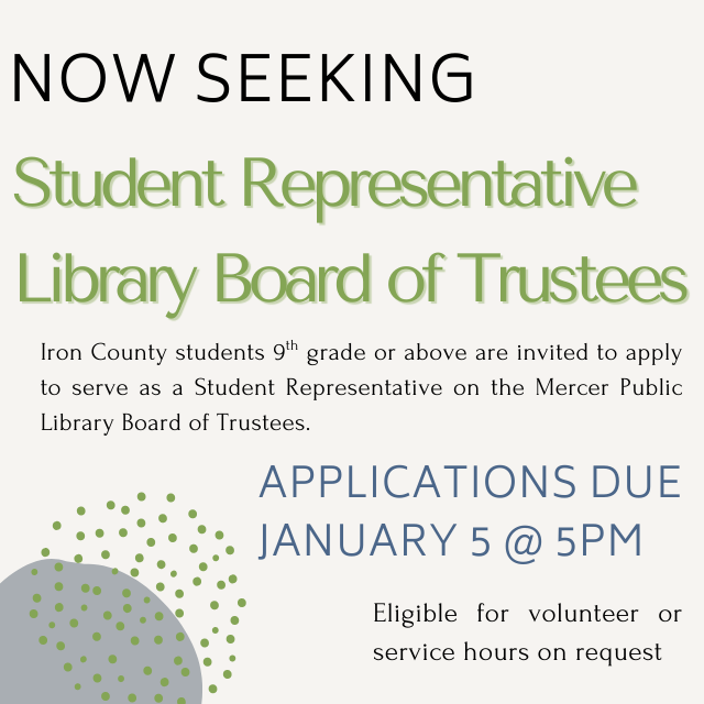 Now Seeking: Student Representative for Mercer Library Board